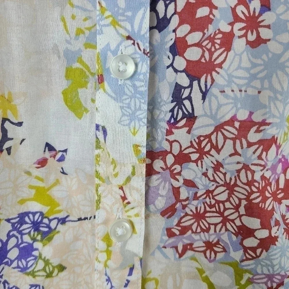 COLDWATER Creek floral button down blouse - Picture 5 of 7